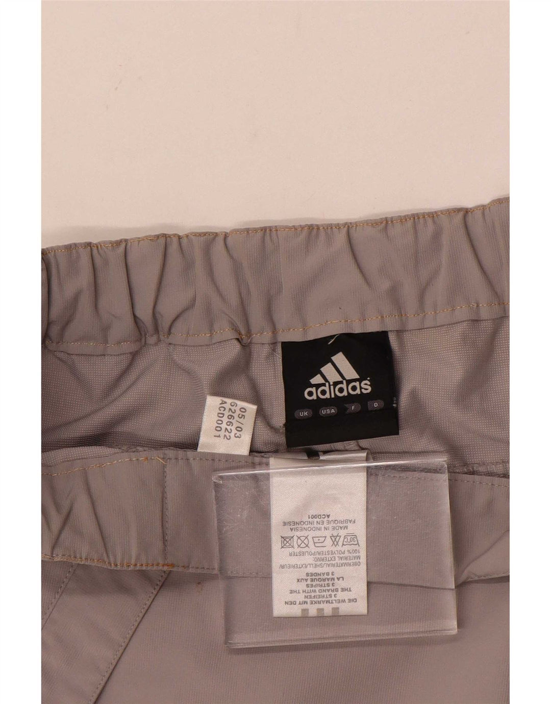 Adidas Pantalon Chino Droit Homme XL W40 L32 Gris Polyester