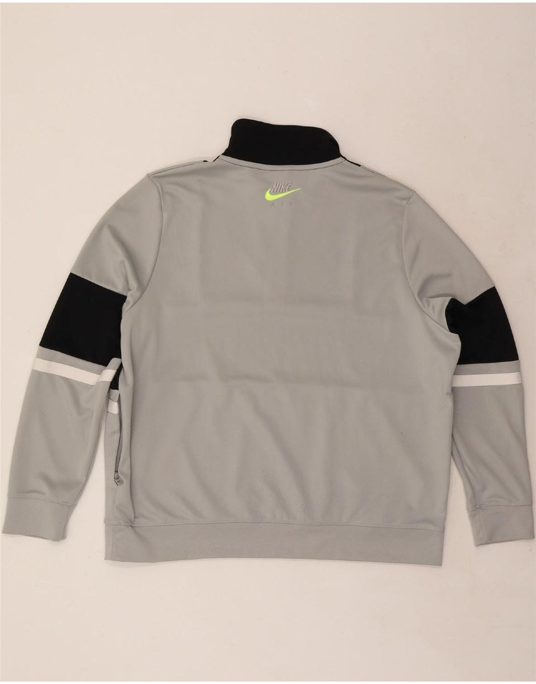 NIKE Sweat-shirt graphique à col zippé pour hommes, grand color block gris