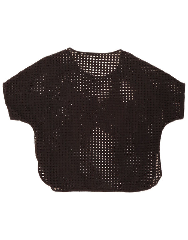 Zara Womens See Through Blouse Top UK 14 Moyen Noir Floral