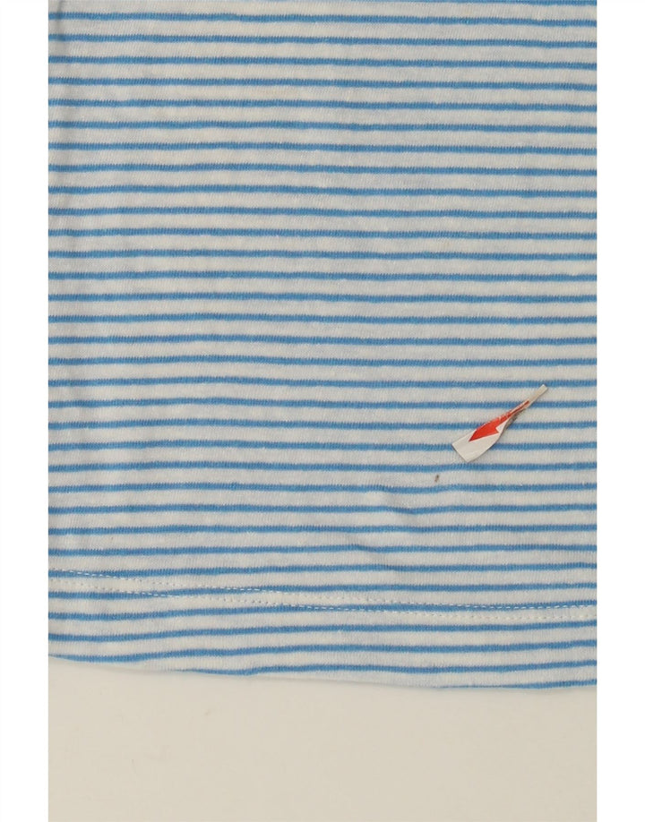 Marks & Spencer T-shirt pour femme en lin rayé bleu moyen UK 42