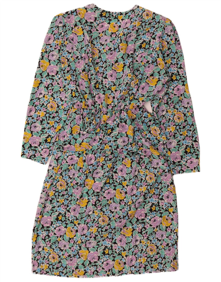 ELENA MIRO Robe péplum à manches longues pour femme UK 22 3XL Floral multicolore