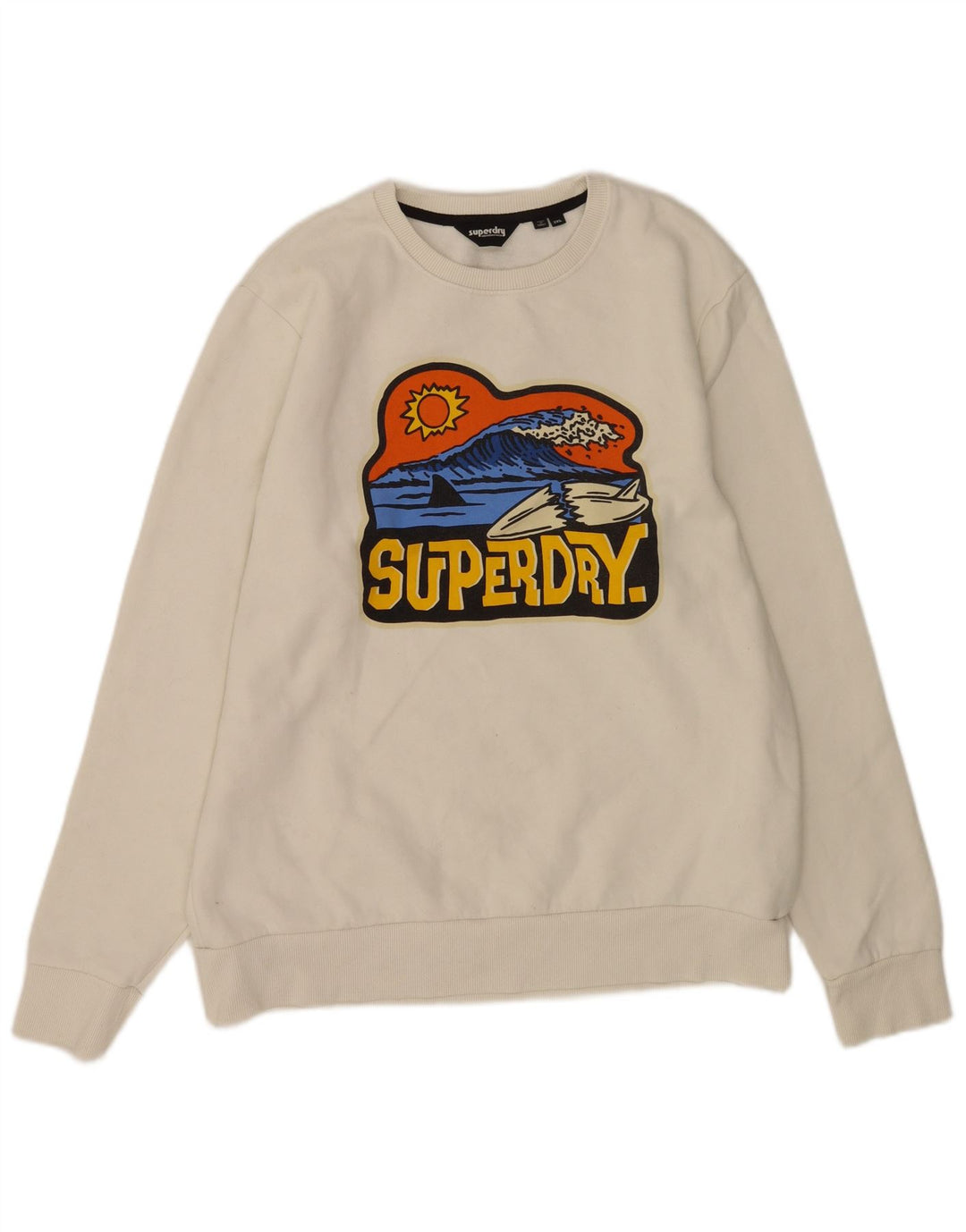 Superdry Sweat-shirt graphique pour homme 2XL Blanc Coton