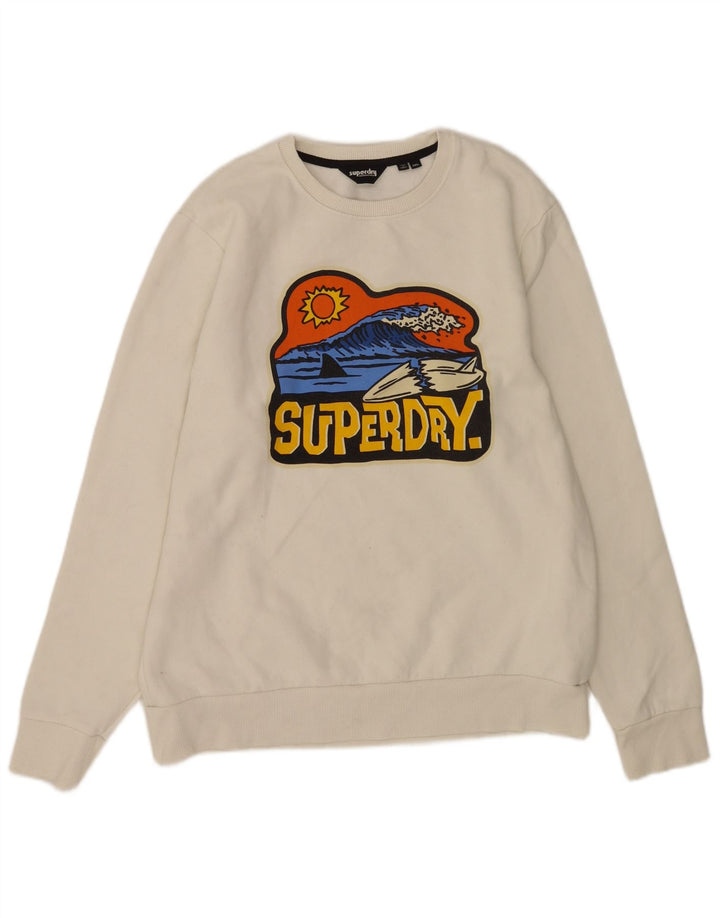Superdry Sweat-shirt graphique pour homme 2XL Blanc Coton