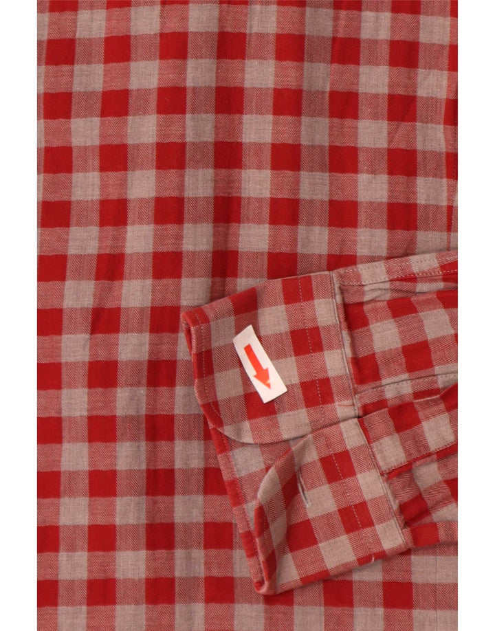 Zara Chemise Slim Fit Petit Coton Vichy Rouge Homme