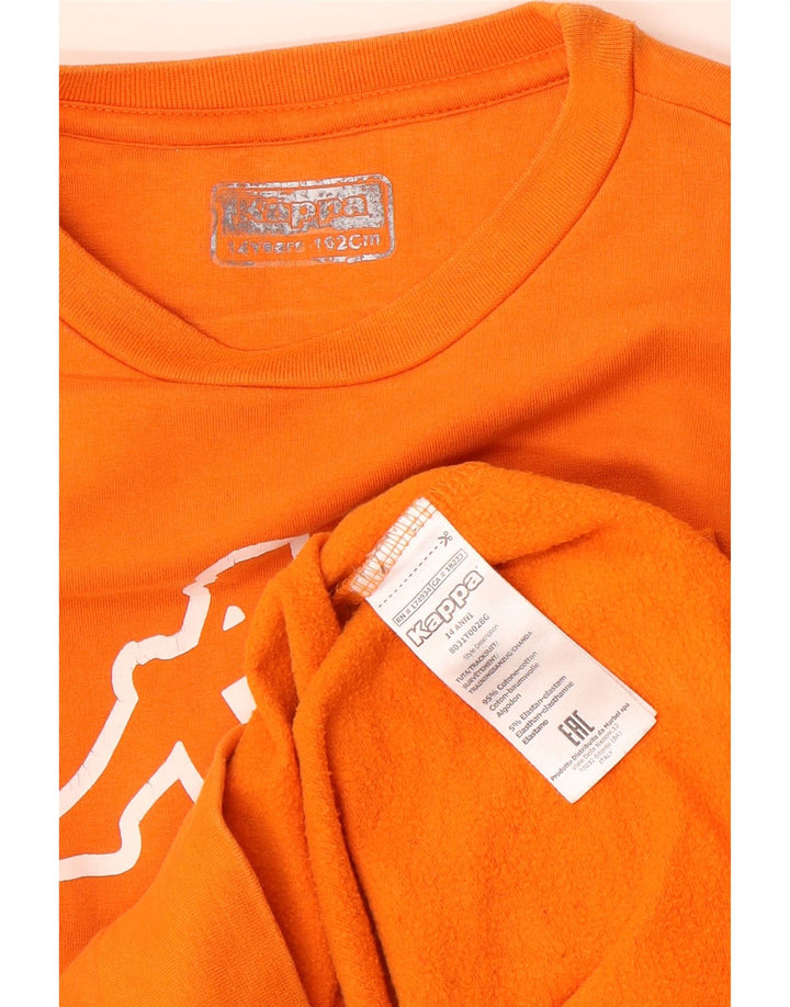 Kappa Sweat-Shirt Graphique Garçon 13-14 Ans Orange Coton