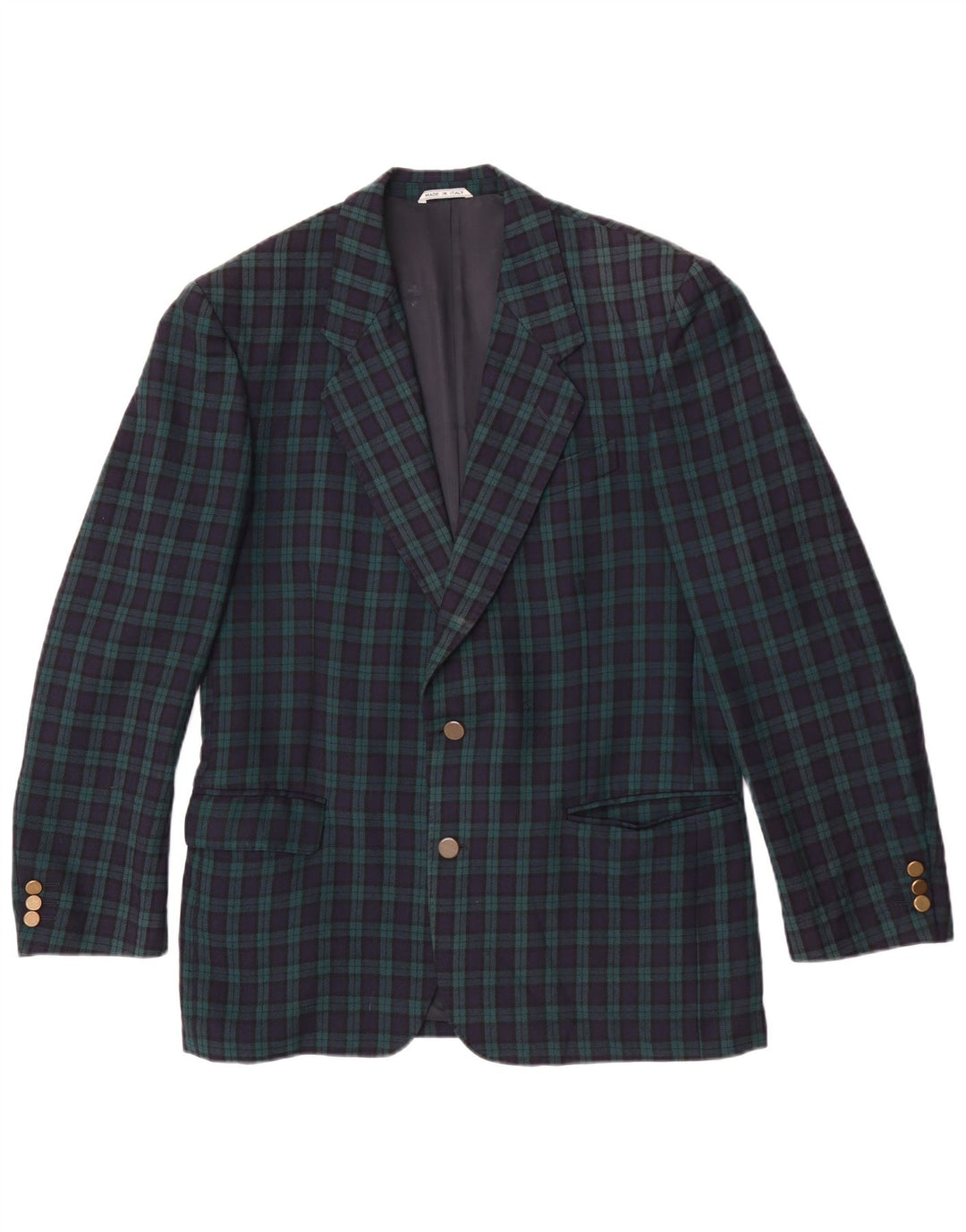 Highland Veste blazer à 2 boutons pour homme IT 50 en laine à carreaux verts