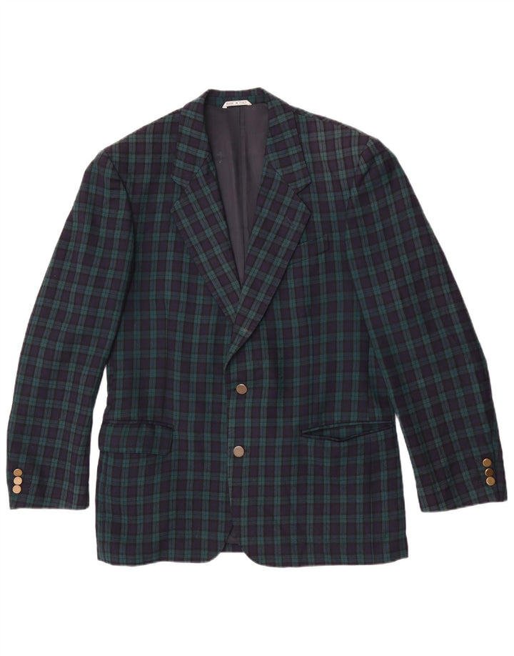 Highland Veste blazer à 2 boutons pour homme IT 50 en laine à carreaux verts