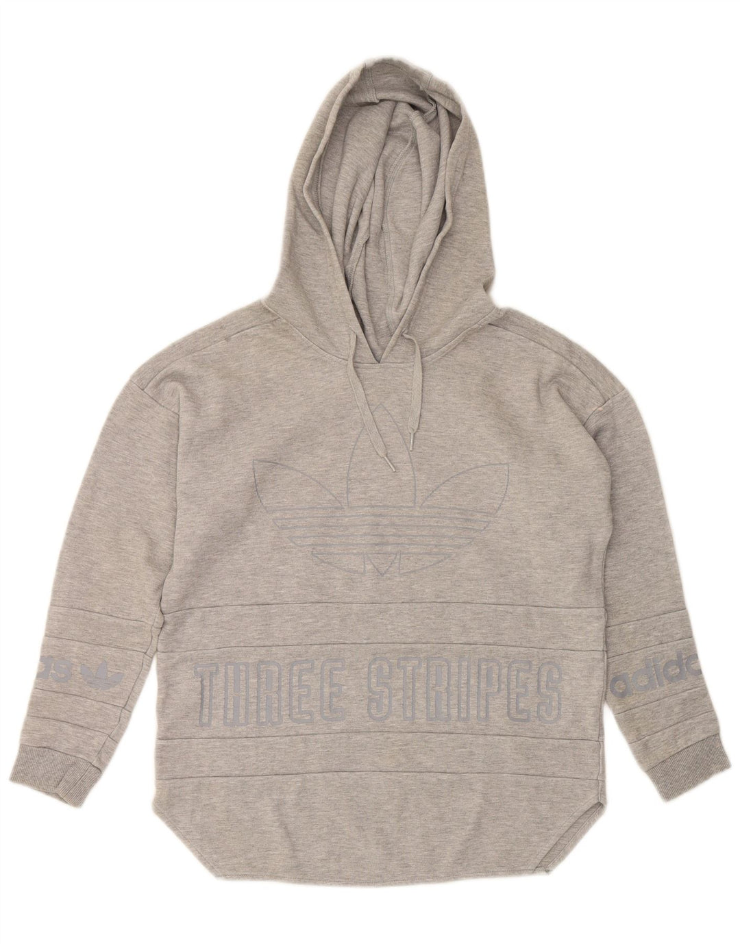 ADIDAS Pull à capuche surdimensionné graphique pour femme UK 8 petit coton gris