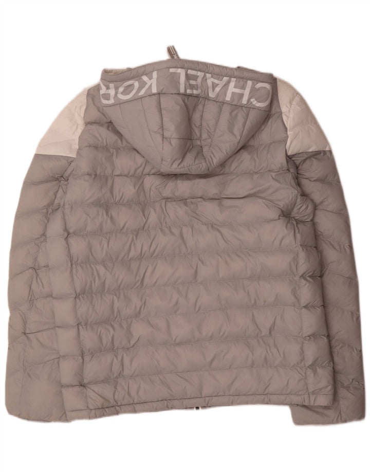 MICHAEL KORS Veste matelassée graphique pour homme UK 40 Large Gris Colorblock