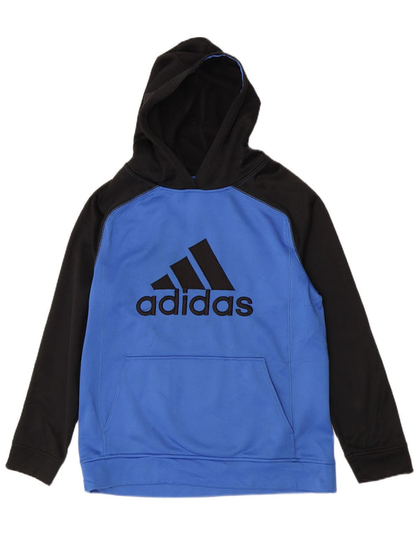 Adidas Pull à capuche graphique pour garçon 13-14 ans XL Bleu Colorblock Polyester