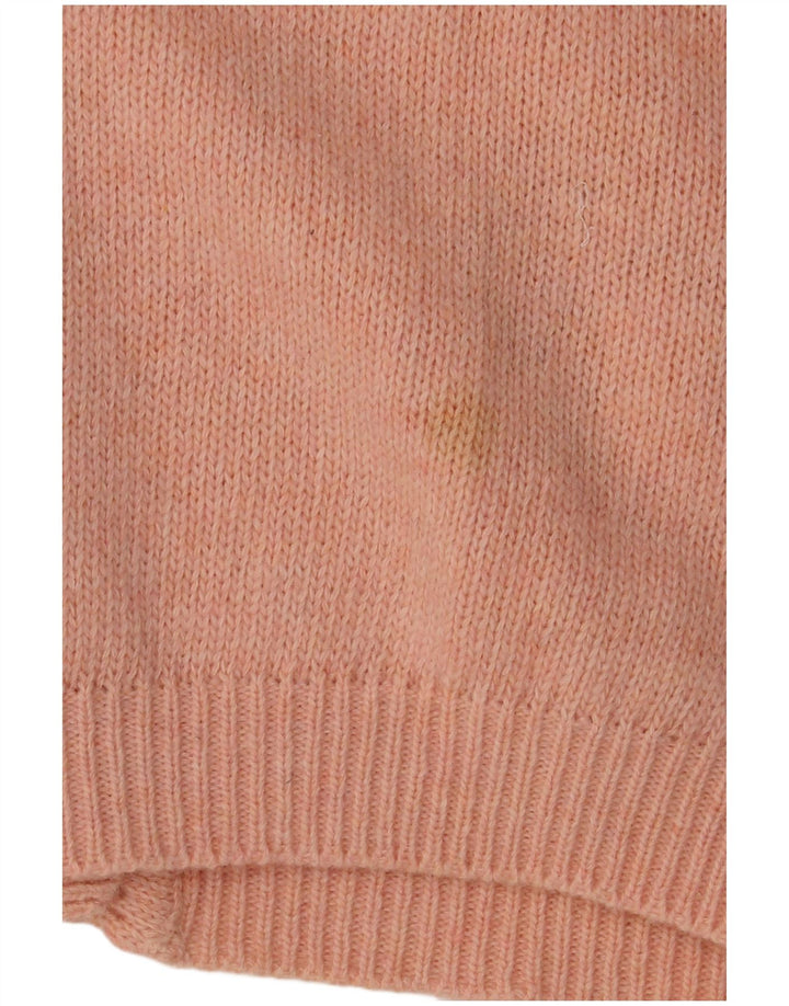 VINTAGE Femme Cardigan Pull UK 16 Grande Laine Florale Rose