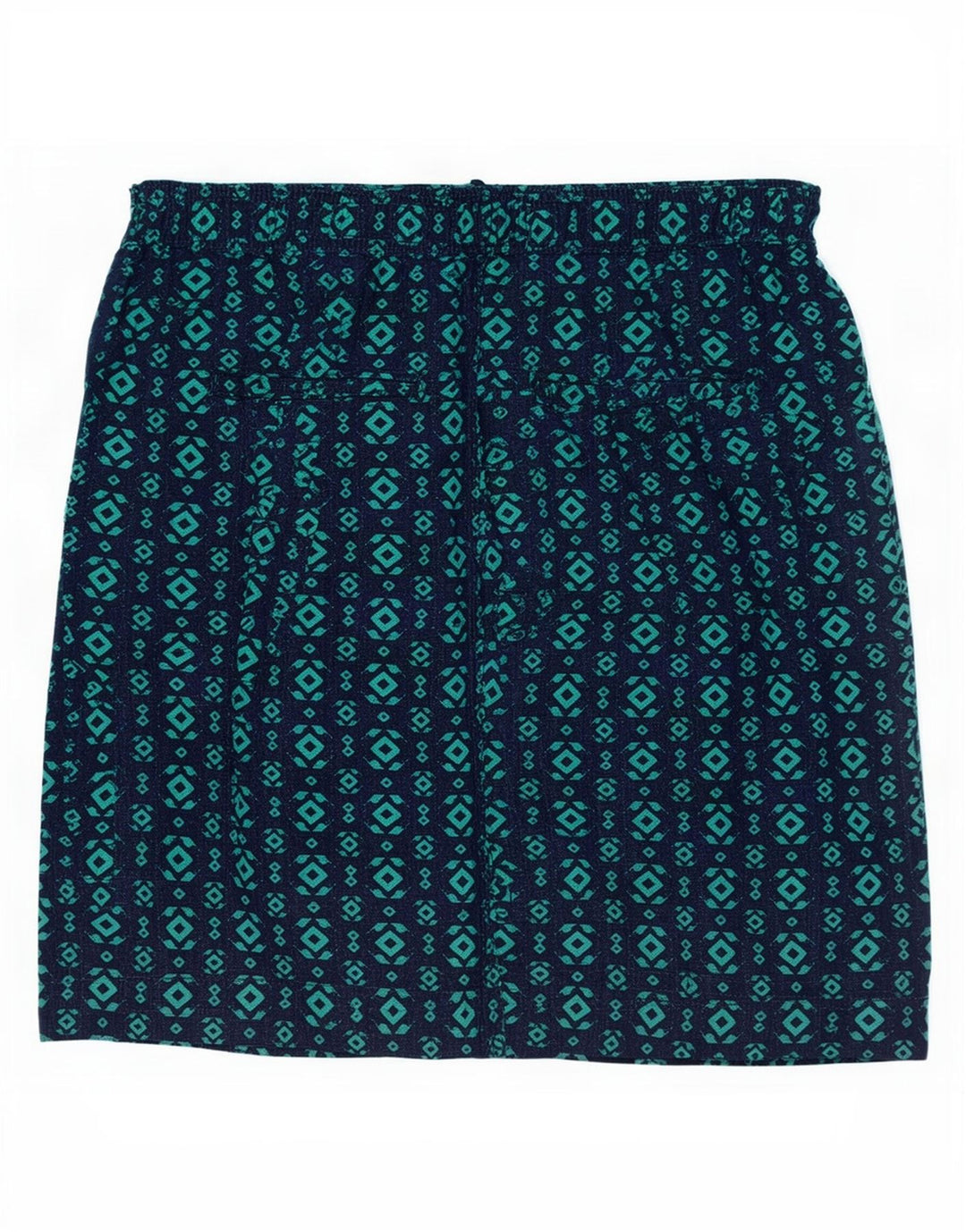 Marks & Spencer Jupe trapèze pour femme UK 12 Medium W30 Bleu marine géométrique