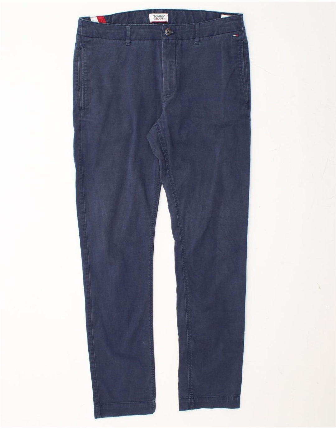 TOMMY HILFIGER Pantalon Chino Slim Homme W32 L30 Bleu Marine Coton