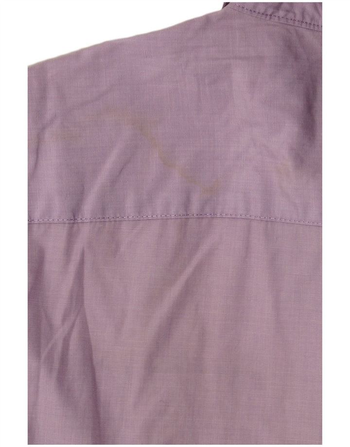 Blauer Chemise militaire à manches courtes pour homme en coton lilas