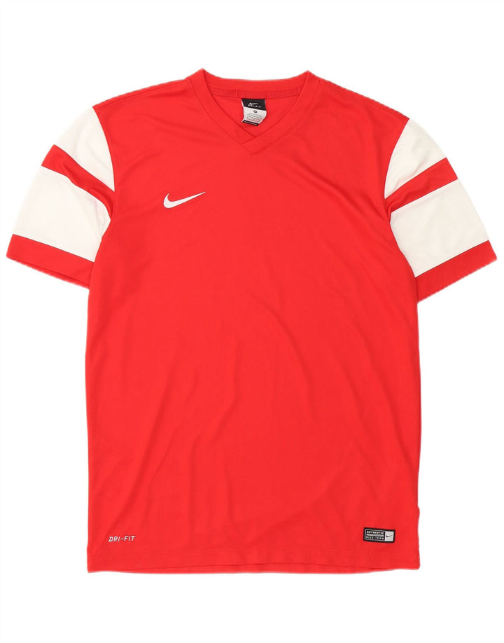 Nike T-shirt Dri Fit pour homme en polyester color block rouge moyen