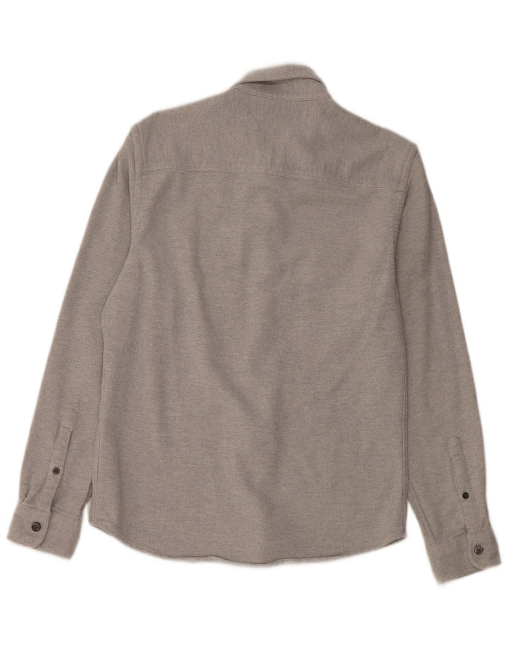 Reiss Chemise Regular Fit Flanelle Homme Gris Moyen Coton