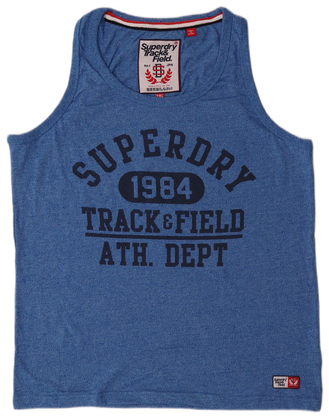 SUPERDRY Débardeur Graphique Homme 2XL Bleu Coton