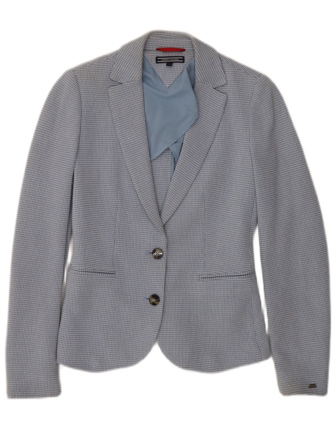 TOMMY HILFIGER Veste blazer à 2 boutons pour femme US 2 XS Bleu à carreaux en coton