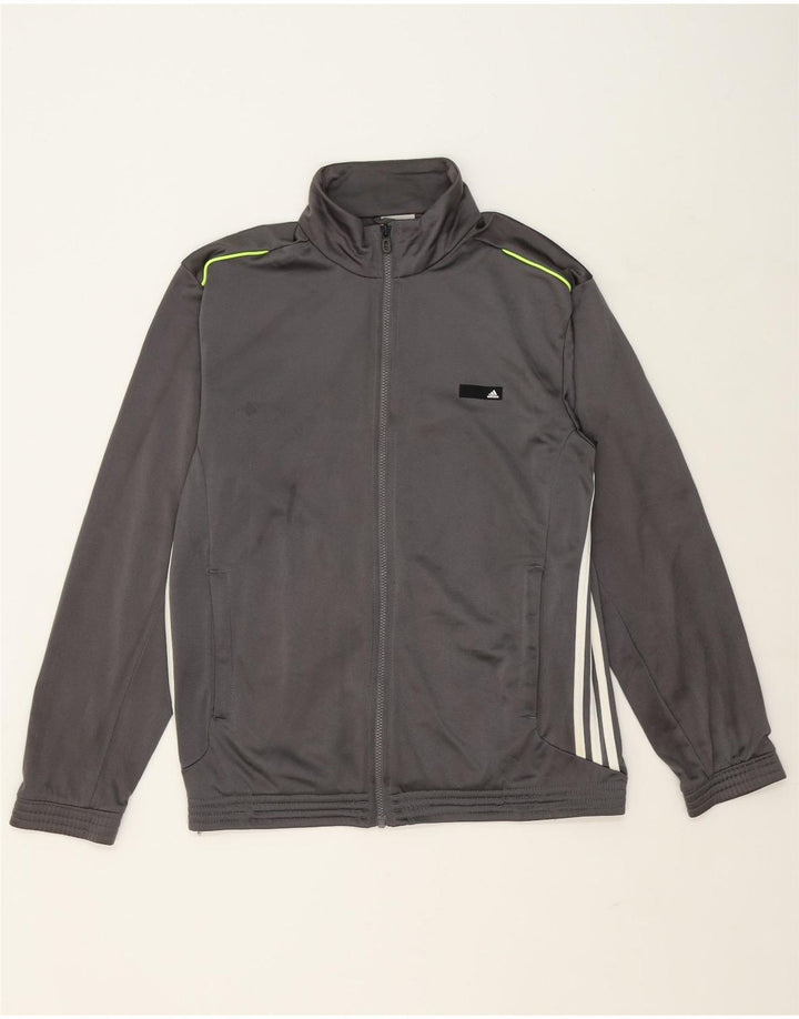 ADIDAS Mens Graphic Tracksuit Top Jacket UK 40/42 Medium Grey Polyester Vintage Adidas and Second-Hand Adidas from Messina Hembry 