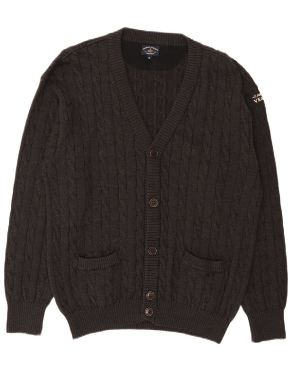 Amerigo Vespucci Cardigan Homme Pull XL Gris Laine Vierge