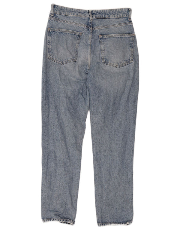 Zara Jean court taille haute pour femme EU 40 Medium W30 L26 Bleu Coton