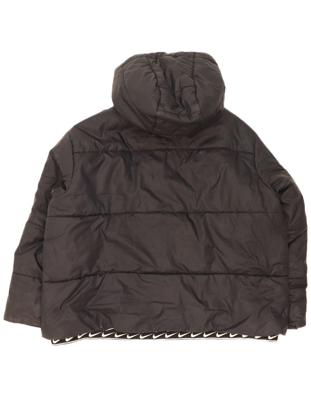 Nike Veste matelassée surdimensionnée à capuche pour femme UK 20 2XL Noir Polyester