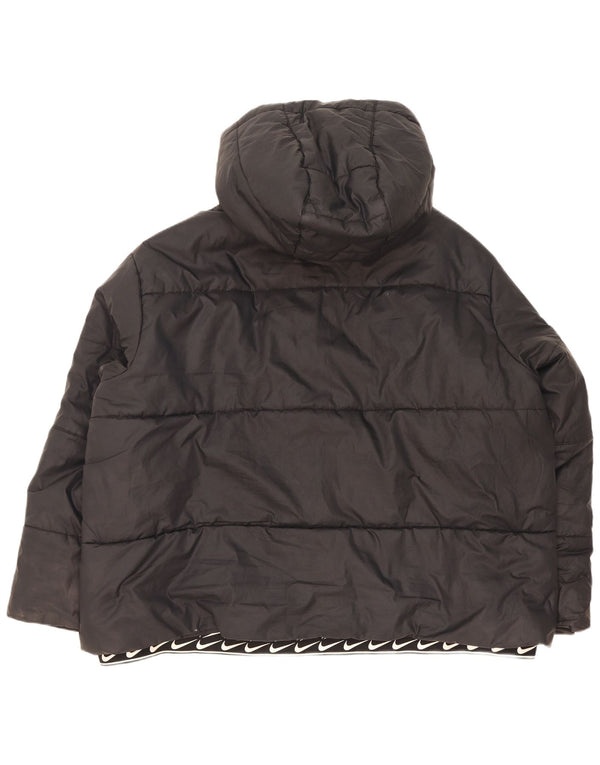 Nike Veste matelassée surdimensionnée à capuche pour femme UK 20 2XL Noir Polyester