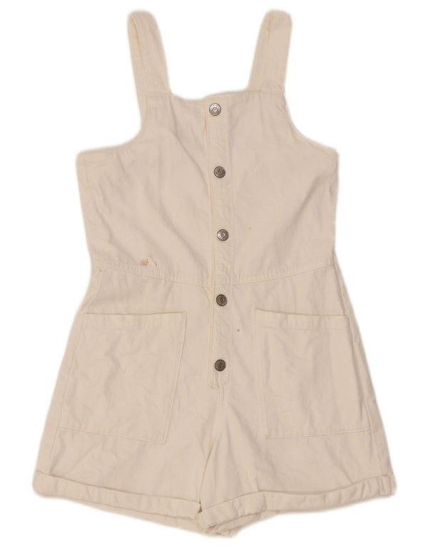 Zara Combishort En Jean Fille 13-14 ans Blanc Coton