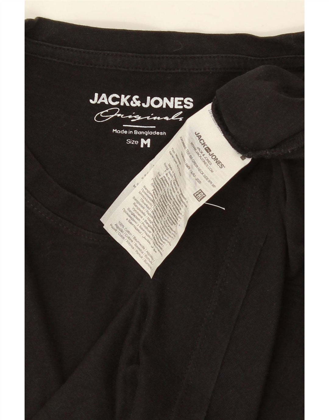 JACK & JONES T-Shirt Graphique Homme Noir Moyen Coton