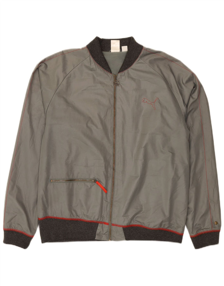 Puma Veste Bomber Homme UK 38 Gris Moyen Colorblock