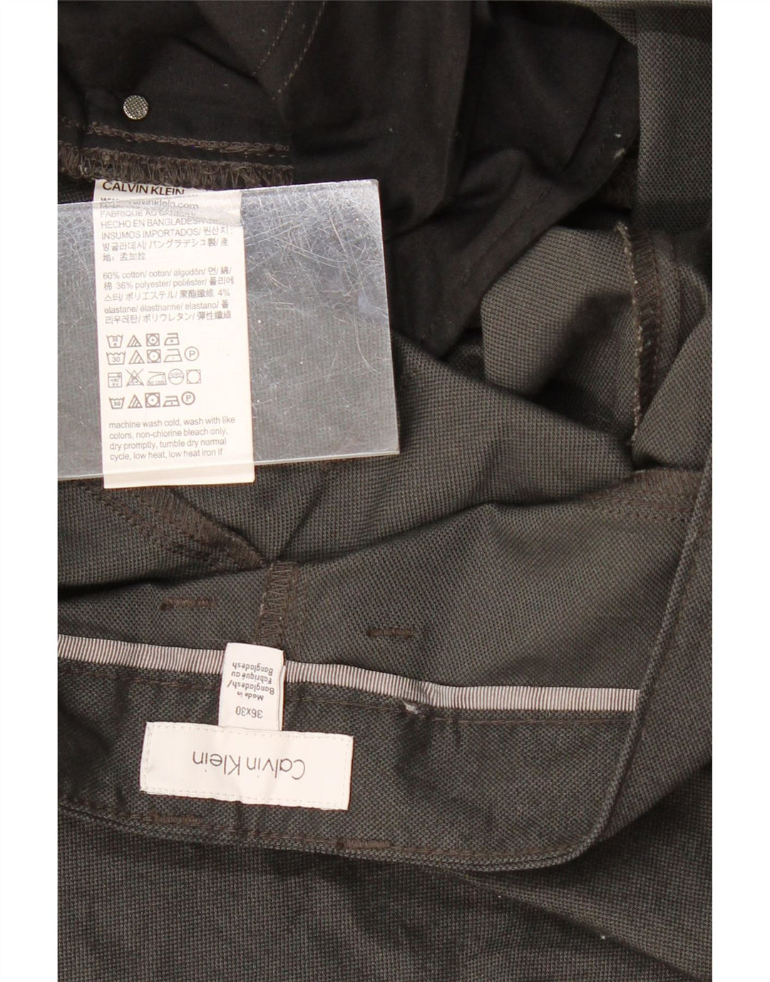 CALVIN KLEIN Pantalon décontracté coupe slim pour homme W36 L30 Noir Coton