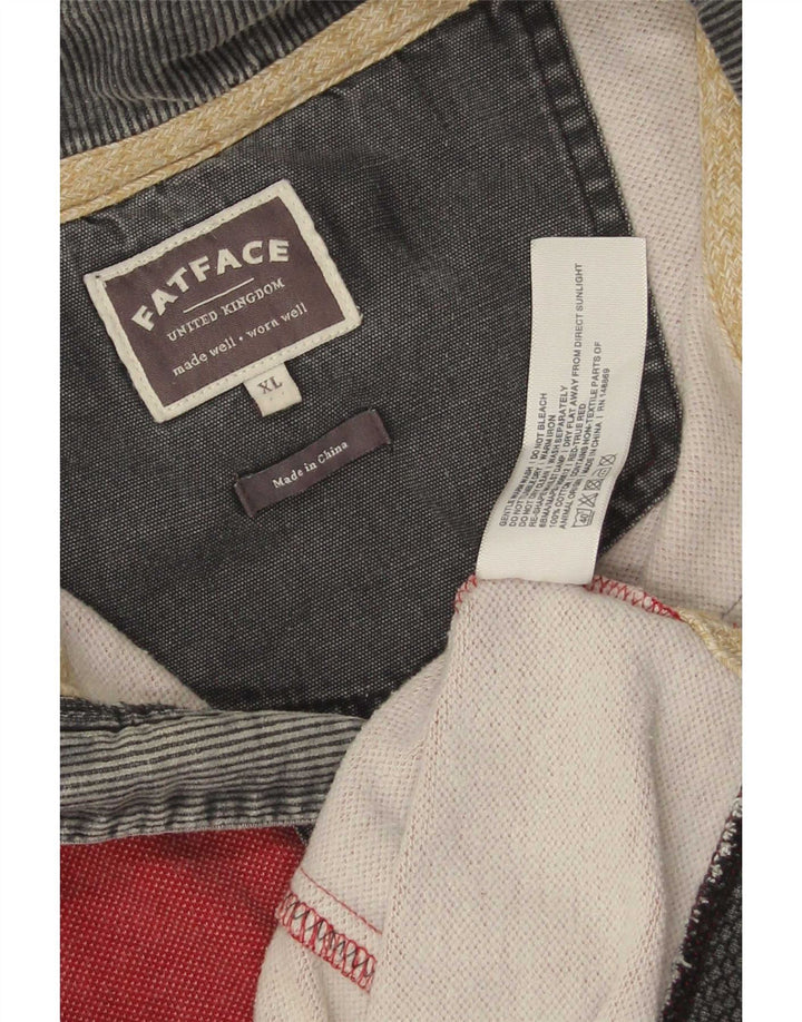 Fat Face Homme Zip Neck Sweatshirt Jumper XL Rouge Coton