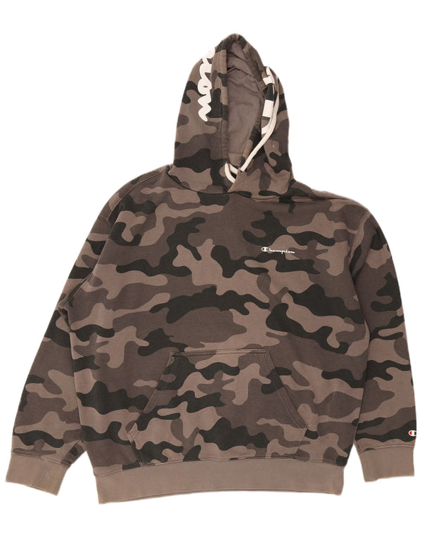Champion Pull à capuche graphique coupe ample pour homme, grand vert camouflage