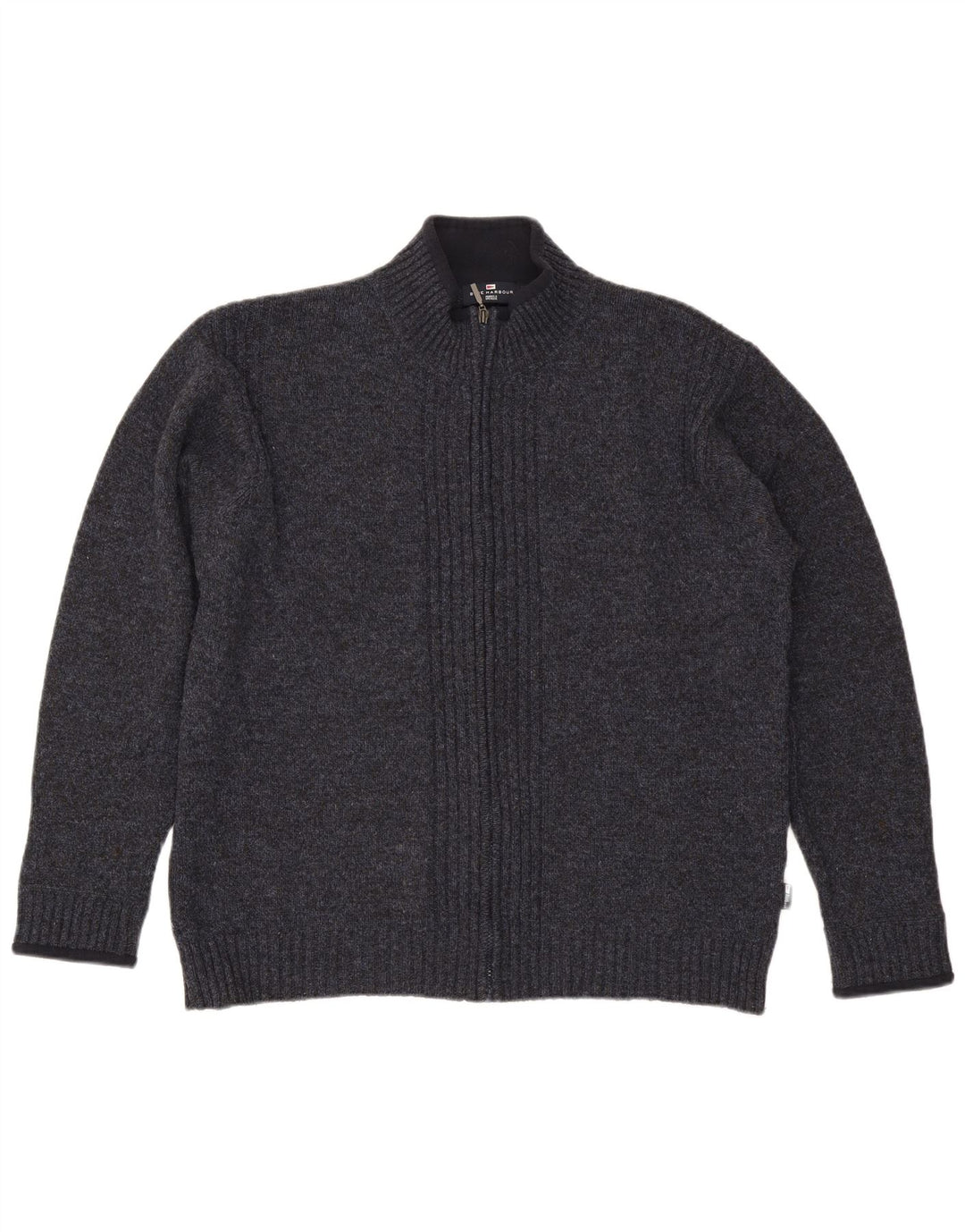 Marks & Spencer Pull Cardigan Blue Harbour pour Homme Large Bleu Marine Moucheté