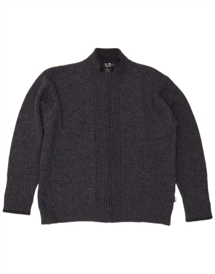 Marks & Spencer Pull Cardigan Blue Harbour pour Homme Large Bleu Marine Moucheté