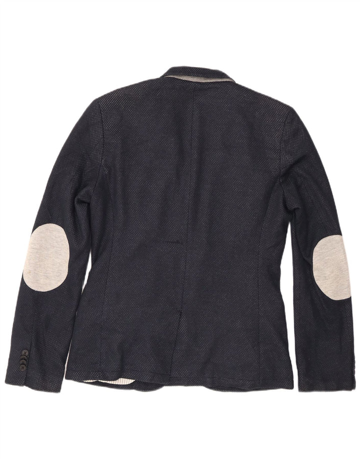 Zara Veste Blazer 2 Boutons Homme UK 40 Large Bleu Marine Polyester