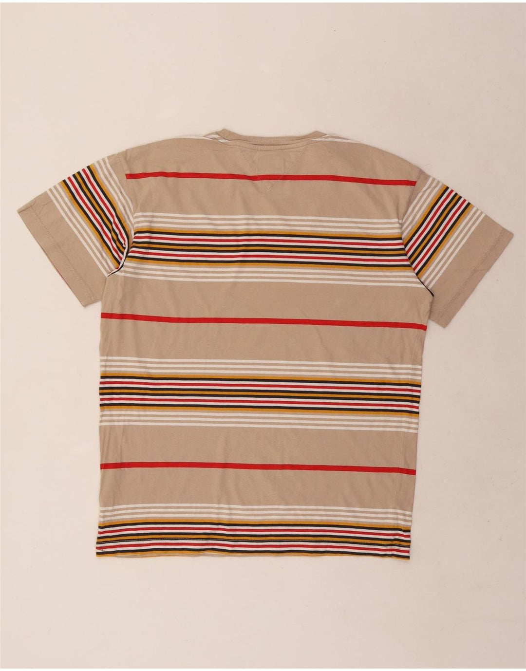 Tommy Hilfiger T-Shirt Homme Coton Rayé Beige Moyen