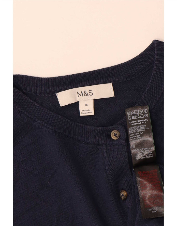 Marks & Spencer Cardigan pour femme en viscose bleu marine moyen UK 44
