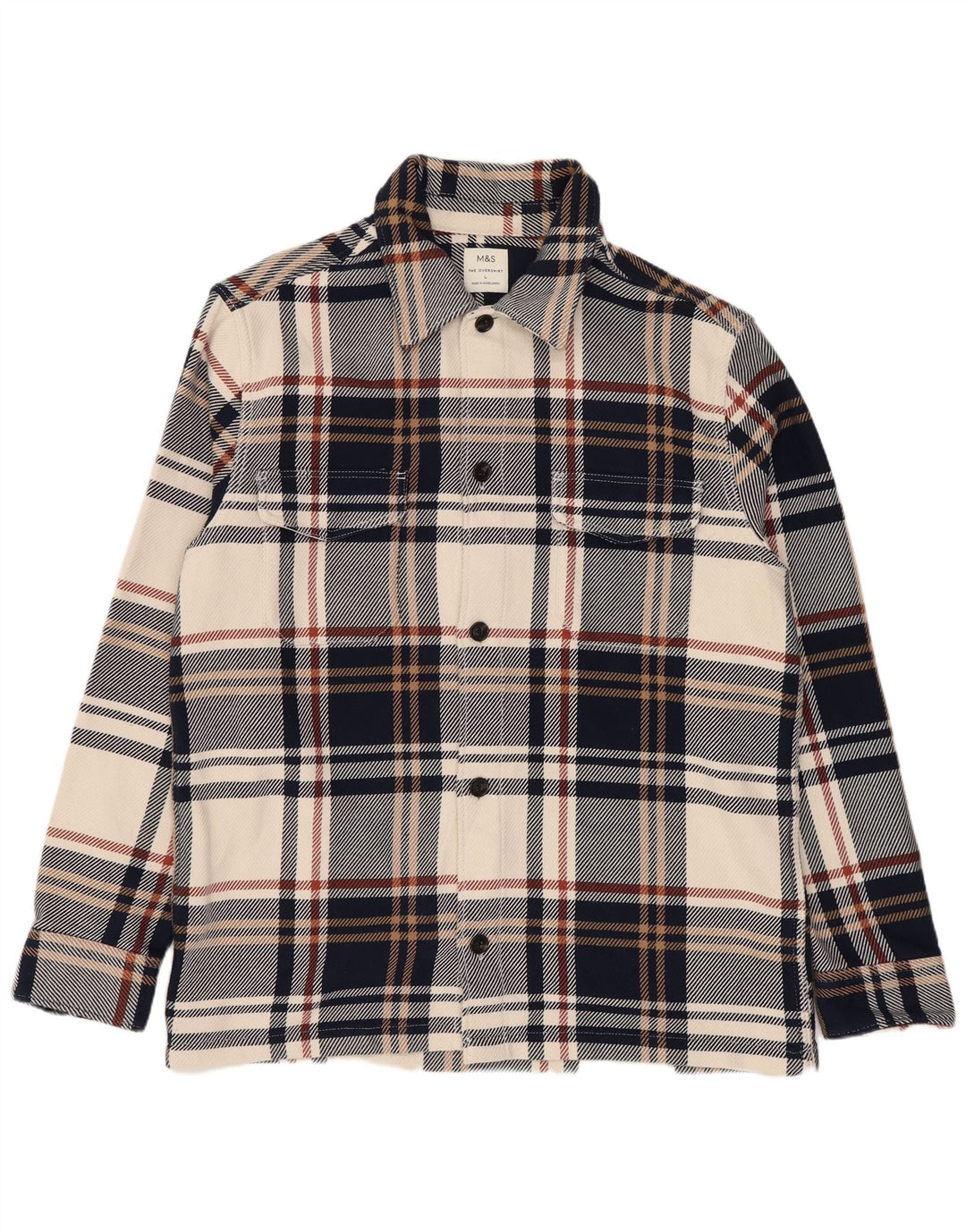 Marks & Spencer Chemise surchemise en flanelle pour homme Grand carreaux multicolores