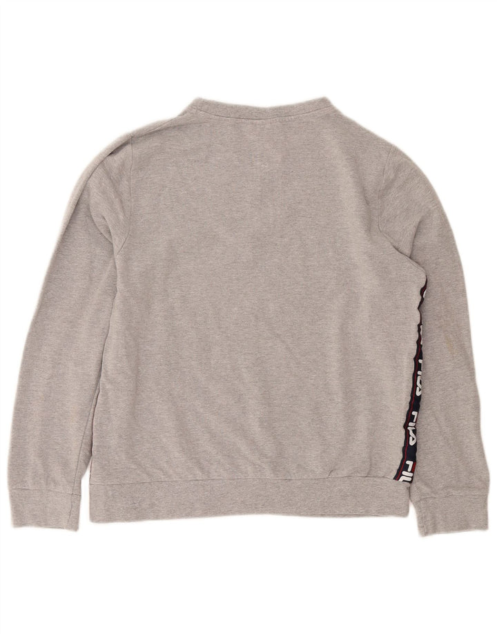 Fila Sweat-shirt graphique pour femme UK 16 Large Gris Coton