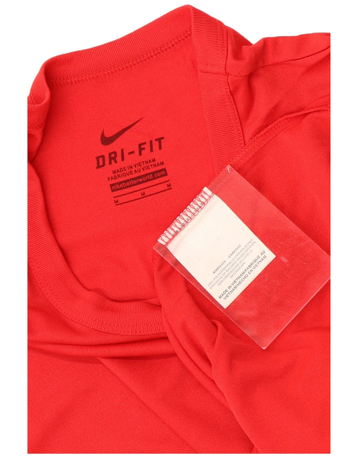 NIKE T-shirt Dri Fit pour femme UK 12 Rouge moyen Polyester