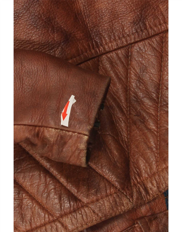 Easyriders Veste de motard en cuir pour homme UK 36 Small Marron