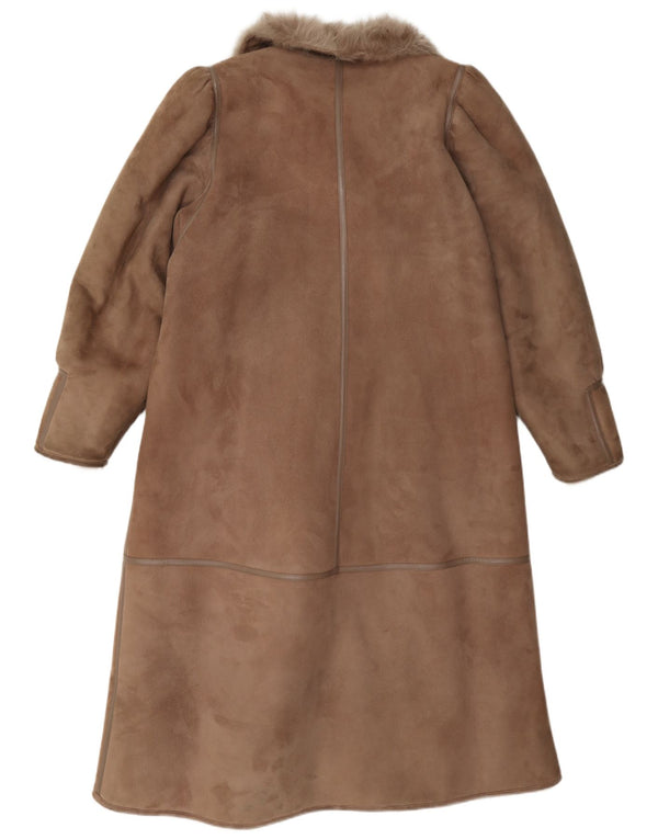 manteau en peau de mouton vintage pour femme IT 42 Brun moyen