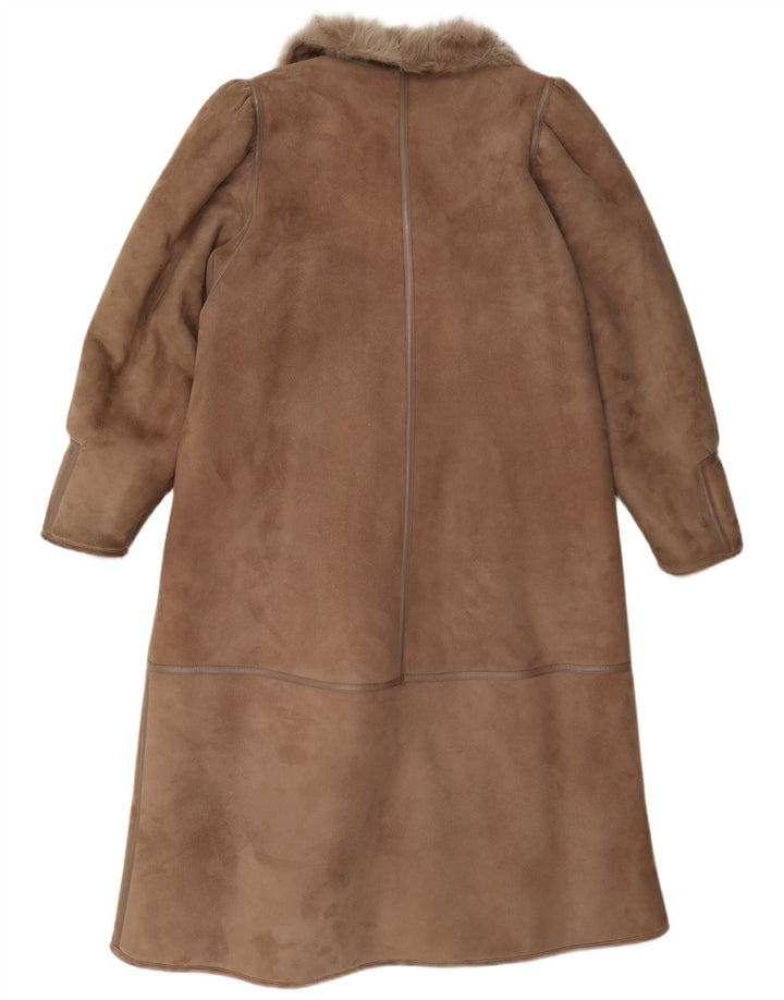manteau en peau de mouton vintage pour femme IT 42 Brun moyen