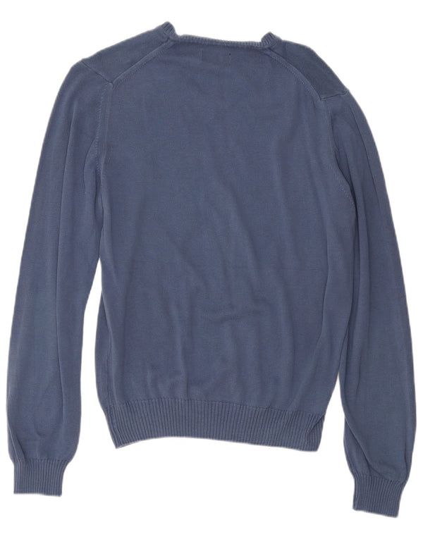 BROOKSFIELD Mens Loose Fit V-Neck Jumper Sweater IT 48 Medium Blue Cotton