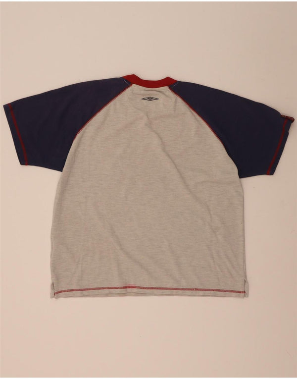 Umbro T-Shirt Graphique Homme Large Gris Colorblock Polyester