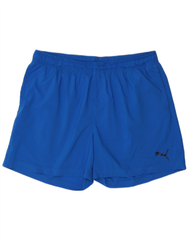 Puma Short de sport pour homme 2XL Bleu Polyester