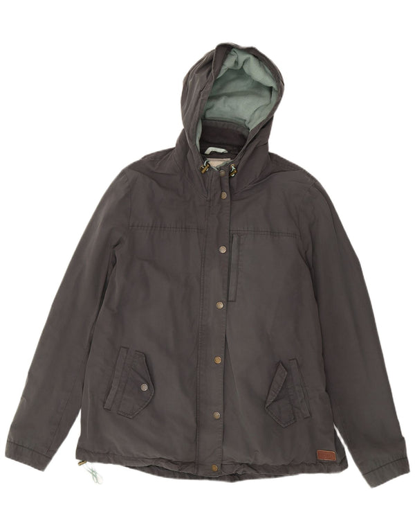 Fat Face Veste coupe-vent à capuche pour femme UK 16 Large Gris Coton