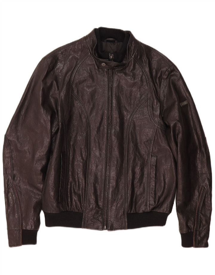 Trussardi Veste en Cuir Homme IT 52 XL Cuir Noir