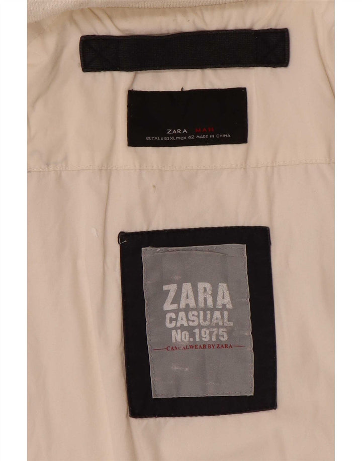 Zara Veste Bomber Homme UK 42 XL Blanc